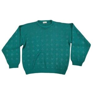 Vintage Area by Tag Geometric Pattern Round Neck Knit Acrylic Blend Sweater XL